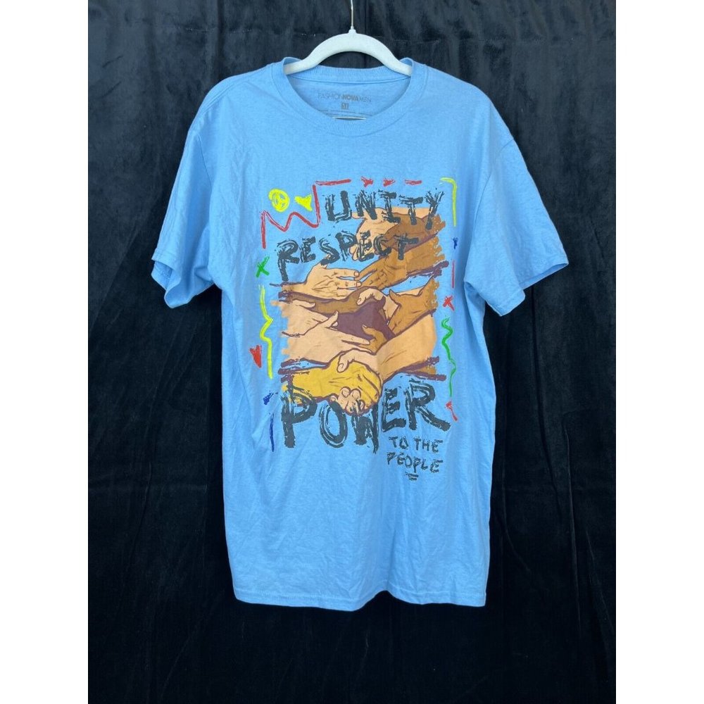 Fashion Nova Men Graphic Short Sleeve T Shirt Blue Size Medium M